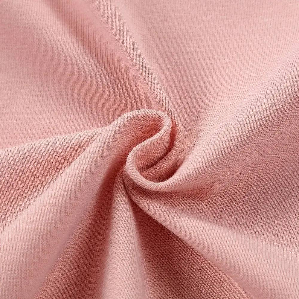 Olivia Organic Ruffle Neckline Pink LS Bodysuit