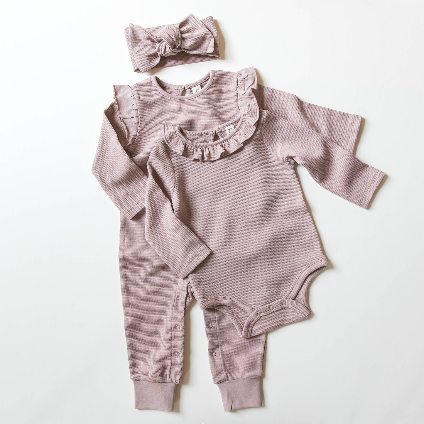 Mila Colored Organics Baby Waffle Knit Flutter Sleeve Romper