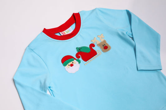 Henry Holiday Trio Long Sleeve Romper Jellybean by Smock Candy