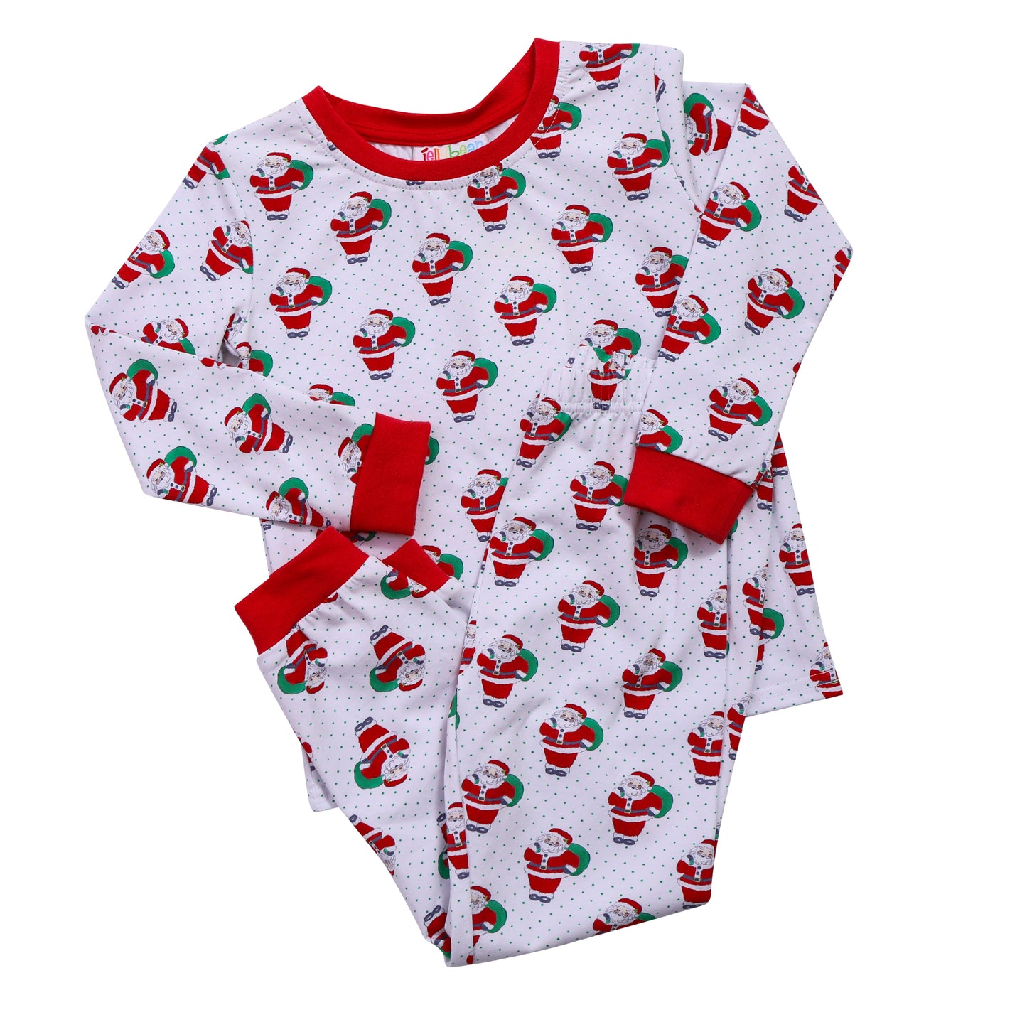 Addison Santa Print Christmas Pajamas for Boys and Girls - Jellybean by Smock Candy