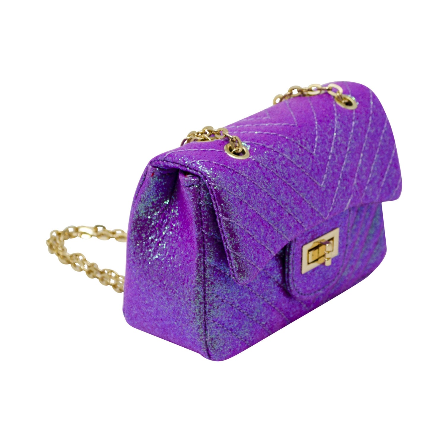 Classic Glitter Wave Handbag: Pink