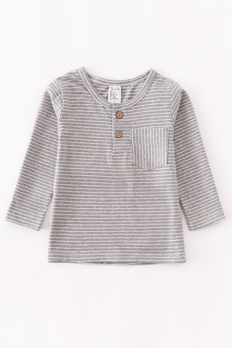 Grey Stripe Pocket Shirt