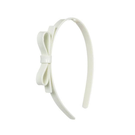Bekah Lilies & Roses Off White Thin Bow Headband for Girls