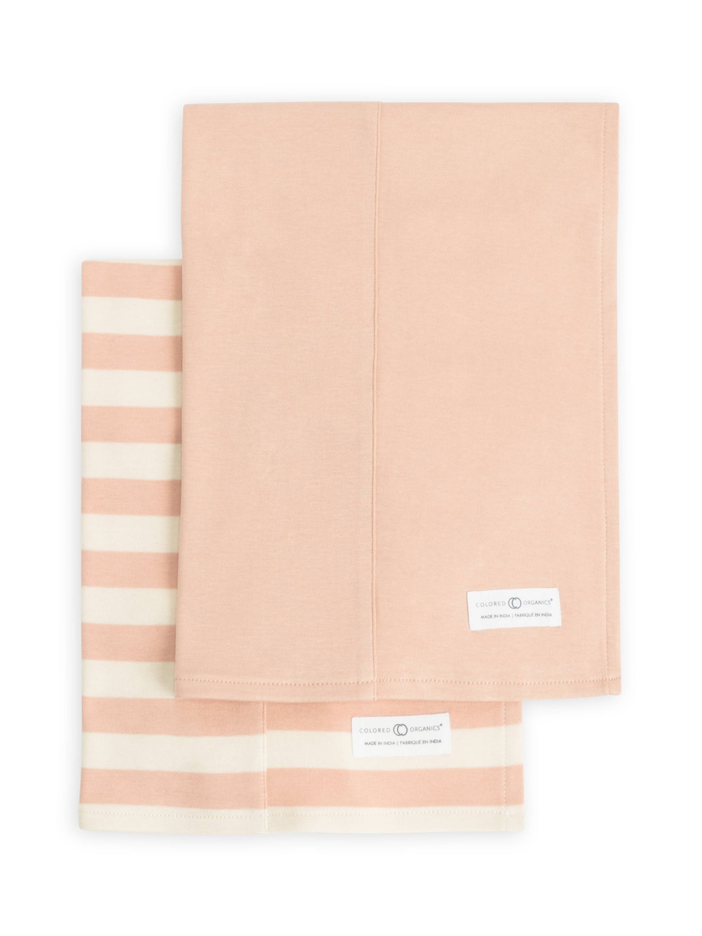 Organic Baby Burp Cloth (2-pack) - Blush Ely Stripe + Blush