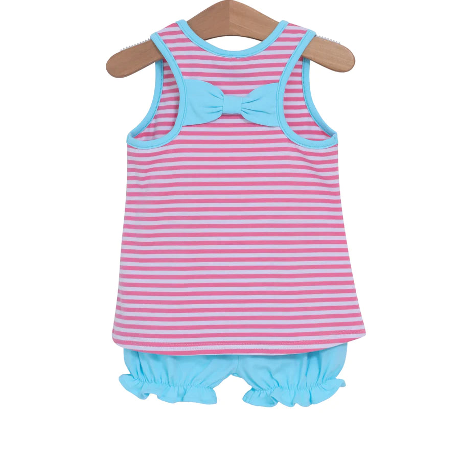 Abby Bow Back Girls Bloomer Set by Jellybean Smock Candy