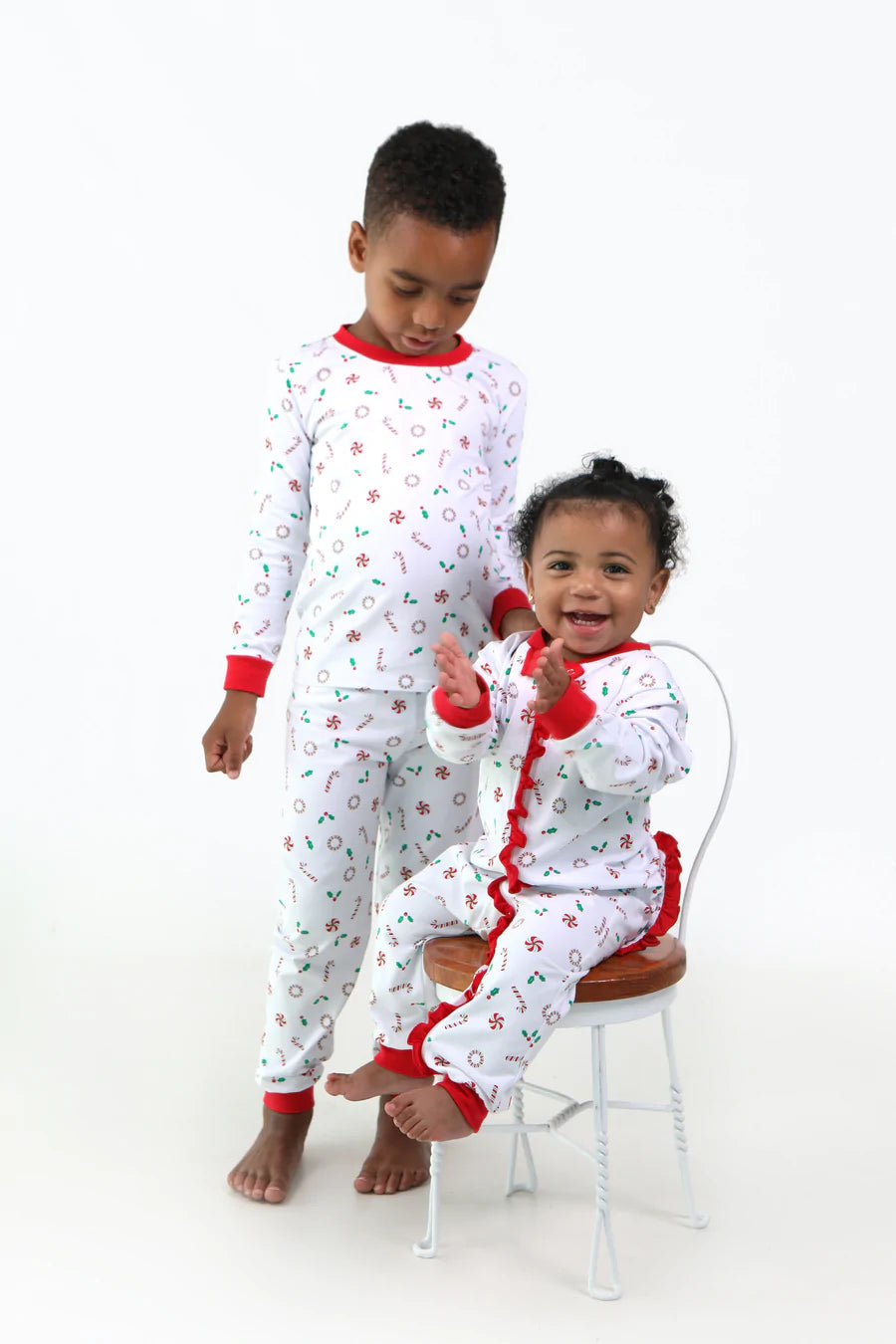 Boy's Candy Cane Christmas Pajamas Jellybean by Smock Candy