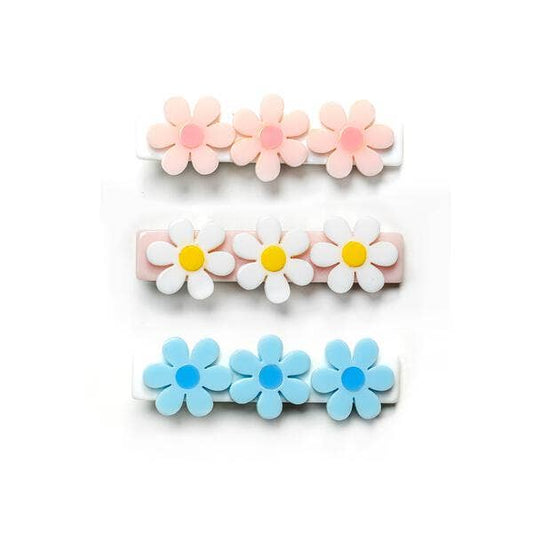 Penelope Lilies & Roses NY Daisies Pastel Color Alligator Clips (Set of 3)