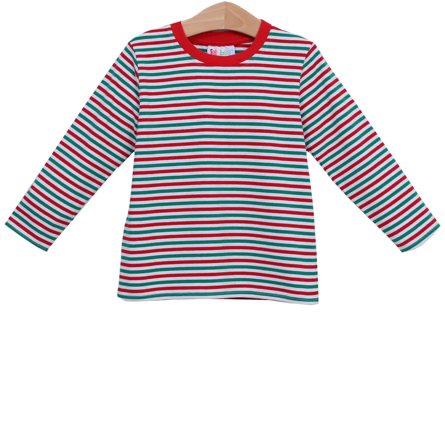 Boy's Holiday Stripe Shirt Jellybean by Smock Candy